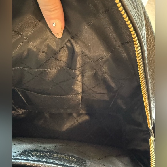 Michael kors black leather backpack with gold studs. Never used. - Picture 6 of 7